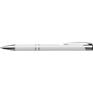 Aluminium ballpen Albacete, white (Metallic pen)