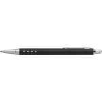 Aluminium ballpen with shiny chromed plastic pusher, black (5466-01)