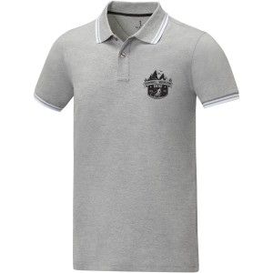 Amarago short sleeve men?s tipping polo, Heather grey (Polo shirt, 90-100% cotton)