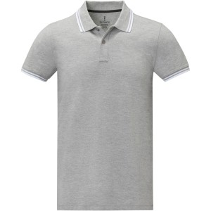 Amarago short sleeve men?s tipping polo, Heather grey (Polo shirt, 90-100% cotton)