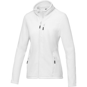 Amber women's GRS recycled full zip fleece jacket, White (Polar pullovers)