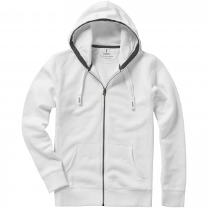 Arora hooded full zip sweater, White (Pullovers)