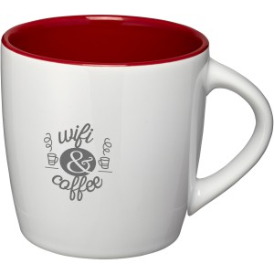 Aztec 340 ml ceramic mug, White,Red (Mugs)