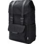 RPET (290T) polyester twill flap backpack Marlowe, black