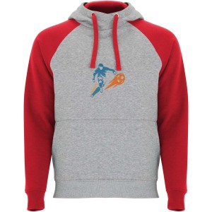 Badet kids two-tone hoodie, Heather grey, Red (Pullovers)