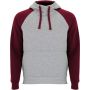 Badet unisex two-tone hoodie, Heather grey, Garnet