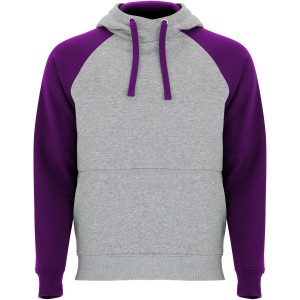 Badet unisex two-tone hoodie, Heather grey, Purple (Pullovers)