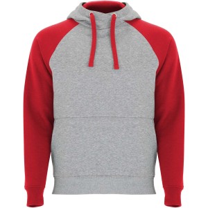 Badet unisex two-tone hoodie, Heather grey, Red (Pullovers)