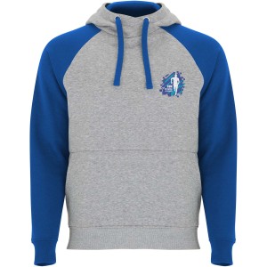 Badet unisex two-tone hoodie, Heather grey, Royal blue (Pullovers)