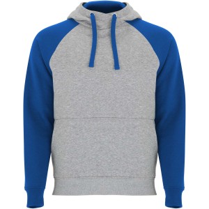 Badet unisex two-tone hoodie, Heather grey, Royal blue (Pullovers)