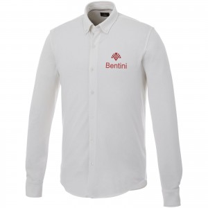 Bigelow long sleeve men's pique shirt, White (Long-sleeved shirt)