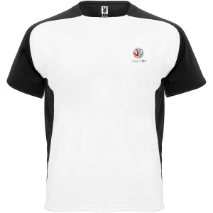 Bugatti short sleeve unisex sports t-shirt, White, Solid black (T-shirt, mixed fiber, synthetic)