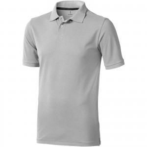 Calgary short sleeve men's polo, Grey melange (Polo shirt, 90-100% cotton)