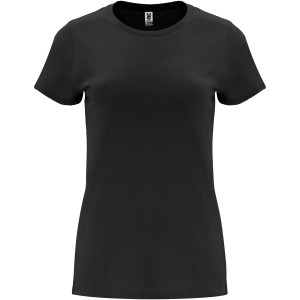 Capri short sleeve women's t-shirt, Solid black (T-shirt, 90-100% cotton)