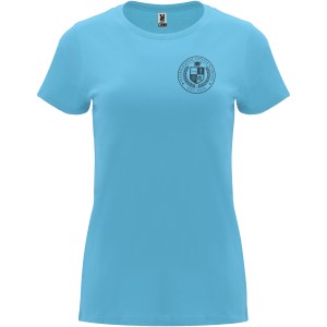 Capri short sleeve women's t-shirt, Turquois (T-shirt, 90-100% cotton)