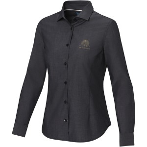 Cuprite long sleeve women's  organic shirt, Solid black (shirt)
