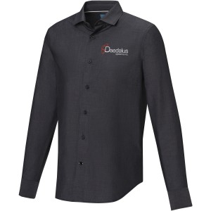 Elevate Cuprite long sleeve men's  organic shirt, Solid black (shirt)