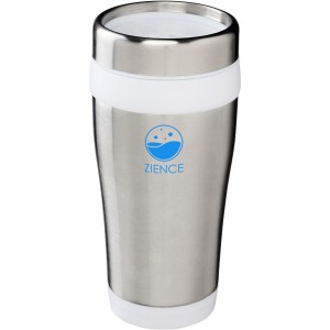 Elwood 470 ml insulated tumbler, Silver,White (Glasses)