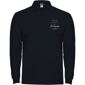 Estrella long sleeve men's polo, Navy Blue (Long-sleeved shirt)