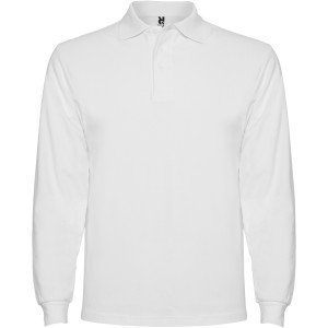 Estrella long sleeve men's polo, White (Long-sleeved shirt)