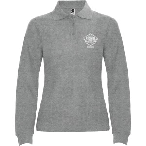 Estrella long sleeve women's polo, Marl Grey (Long-sleeved shirt)