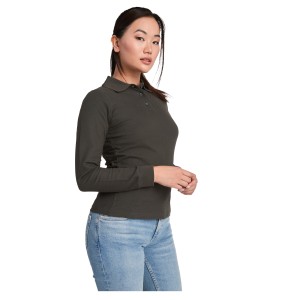 Estrella long sleeve women's polo, Marl Grey (Long-sleeved shirt)