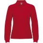 Estrella long sleeve women's polo, Red