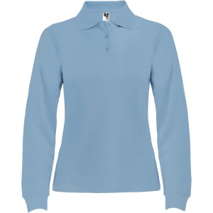 Estrella long sleeve women's polo, Sky blue (Long-sleeved shirt)