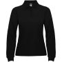 Estrella long sleeve women's polo, Solid black