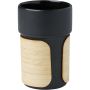 Fika 340 ml tumbler with bamboo sleeve, Solid black