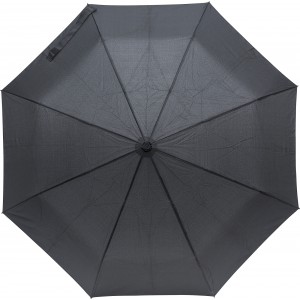 Pongee (190T) umbrella with speaker Amisha, black (Foldable umbrellas)