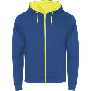 Fuji unisex sweat jacket, Royal blue, Fluor Yellow (Pullovers)