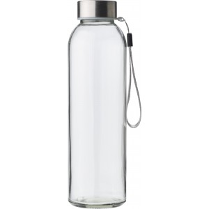 Glass bottle (500 ml) with neoprene sleeve Nika, black (Water bottles)