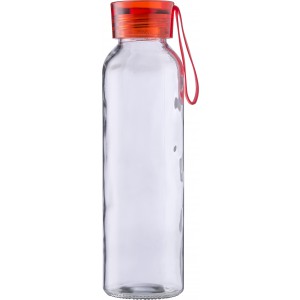 Glass drinking bottle (500 ml) Anouk, red (Water bottles)