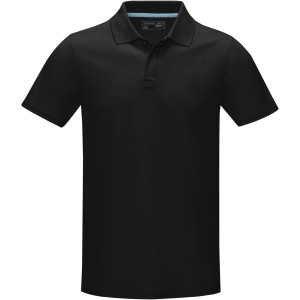 Graphite short sleeve men's GOTS organic polo, Solid black (Polo shirt, 90-100% cotton)