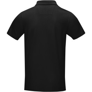 Graphite short sleeve men's GOTS organic polo, Solid black (Polo shirt, 90-100% cotton)