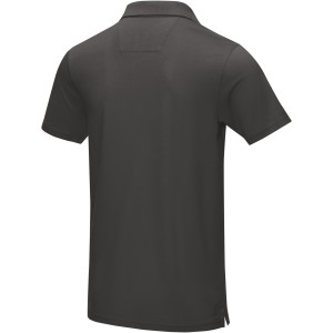 Graphite short sleeve men's GOTS organic polo, Storm grey (Polo shirt, 90-100% cotton)