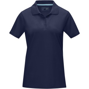 Graphite short sleeve women's GOTS organic polo, Navy (Polo shirt, 90-100% cotton)