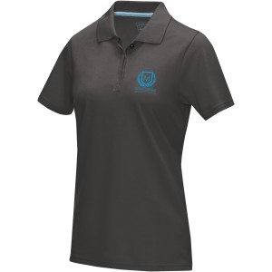 Graphite short sleeve women's  organic polo, Storm grey (Polo shirt, 90-100% cotton)