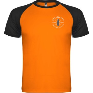 Indianapolis short sleeve kids sports t-shirt, Fluor Orange, Solid black (T-shirt, mixed fiber, synthetic)