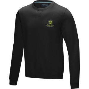 Jasper men's  organic GRS recycled crewneck sweater, Solid black (Pullovers)