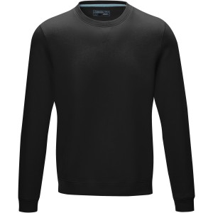 Jasper men's  organic GRS recycled crewneck sweater, Solid black (Pullovers)