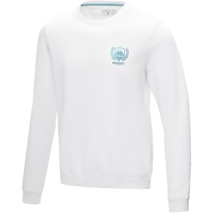 Jasper men's  organic GRS recycled crewneck sweater, White (Pullovers)