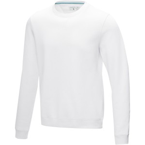 Jasper men's  organic GRS recycled crewneck sweater, White (Pullovers)