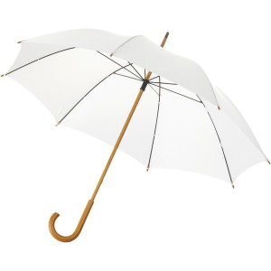 Jova 23" umbrella with wooden shaft and handle, White