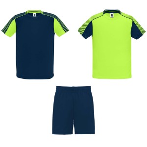 Juve kids sports set, Fluor Green, Navy Blue (T-shirt, mixed fiber, synthetic)