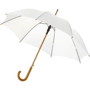 Kyle 23" auto open umbrella wooden shaft and handle, White