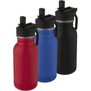 Lina 400 ml stainless steel sport bottle with straw and loop (Sport bottles)