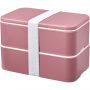 MIYO Renew double layer lunch box, Pink, Pink, White
