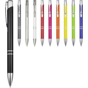 Moneta aluminium click ballpoint pen, solid black (Metallic pen)